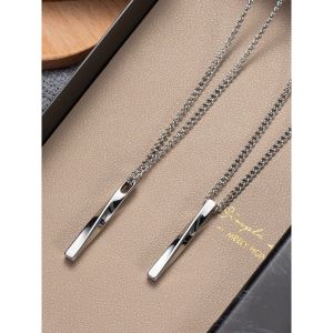 KALUG PRIA WANITA TITANIUM PREMIUM RANTAI LIONTIN BALOK PLINTIR TERLARIS