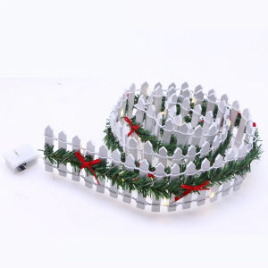 Led Wooden Fence Fairy String Lights Green Rattan Milky Outdoor Decor Rustic Flexible Decorative Coffee Bow White Creative Lighting Party Battery Operated Powered Garden Light Red