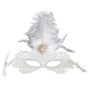 Adjustable Rhinestones Feathered Party Mask For Sensitive Skin Ventilated Perfect For Stage Shows And Celebration