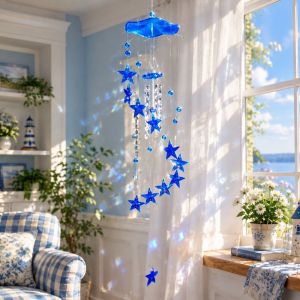 EUNOIAH Star Butterfly Wind Chime Dolphin Metal Tubes Window Ornaments Home Decor Wonderful Sound Flower Hanging Decor Garden
