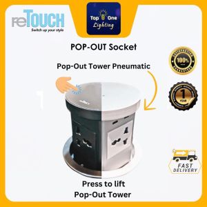 🔥Ready Stock🔥 RETOUCH Automatic Pop Up / Pop Out hidden Universal socket wireless with USB & Type C chargers fast charge