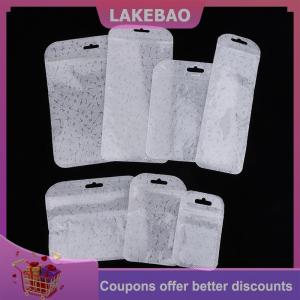 【LAKEBAO】 50pcs mờ trắng Patterned vải túi con dấu bao bì túi nắp kéo bông tai vòng cổ trang sức quà lưu trữ túi