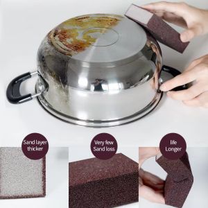 K. 1pcs High quality rust removal sponge brush Emery Melamine Sponge Kitchen Nano Emery Remove stubborn rusty kitchenware