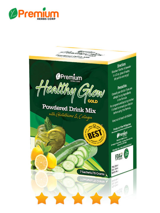 Original Healthy Glow Gold Fiber Powder Juice Drink with Stevia L