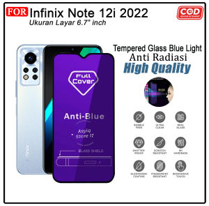 Tempered Glass Blue Light Infinix Note 12i 2022 Anti Gores Anti Radiasi Full Layar