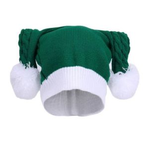 NHG Comfortable Christmas Knitted Hat Cute Warm Winter Santa Hat Gift Stretchy Fit Santa Beanie Hat for Holiday New Year Party