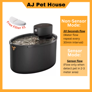 AJPET Pet Wireless Water Fountain 2.5L Automatic Wireless Sensor Cat Water Fountain Pet Feeder Drinking Bowl