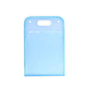 Vertical edge wrapped organ bag PP semi transparent folder hand-held briefcase student exam paper business office file bag