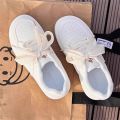 IELGY White Pink Casual Sneakers Women's Student Versatile Cute Thick Sole. 