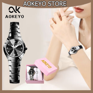 Aokeyo Jam Tangan Wanita Terbaru 2023 Jam Tangan Cewek Dewasa Aesthetic Mode Luxury Kuarsa Tampilan Tanggal Klasik Jam Tangan Wanita Elegan(Gratis Gelang + Kotak)