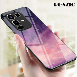 ROAZIC For infinix Note 50S 5G Phone Case Gradient Starry Luxury Slim Tempered Glass Casing Soft Silicone Edge Shockproof Cover LS03