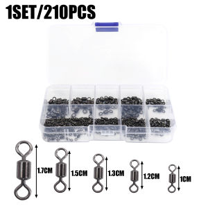250PCS Fishing Connectors Swivel Figure-eight Style Ball Bearing Fishing Swivels 360 Degree Rotation Prevents Line Twist Options Lures