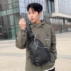 New Simple Mens Chest Bag Korean Style Casual Oxford Cloth Small Backpack Trendy Fashion Sports Crossbody Bag for Men  #1487