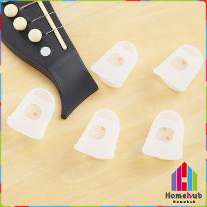 HB 5pcs Silicone Non-slip Finger Guards Guitar Fingertip Protector Fingerstall Guitar Press Accessories