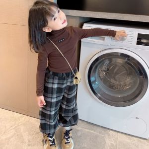 Blouse Kids Girl Baby Girl Long Sleeve Shirt Kids Cotton Blouse Turtleneck Solid Color Base Coat Baby Girl Clothing