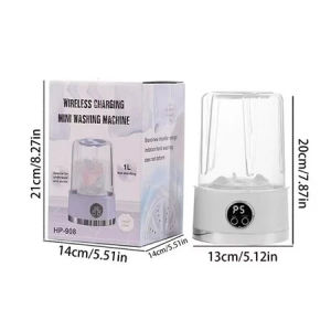 Wireless 1L Portable Mini Cordless Washing Machine with Laundry Cup for Underwear Socks and Baby Clothes
