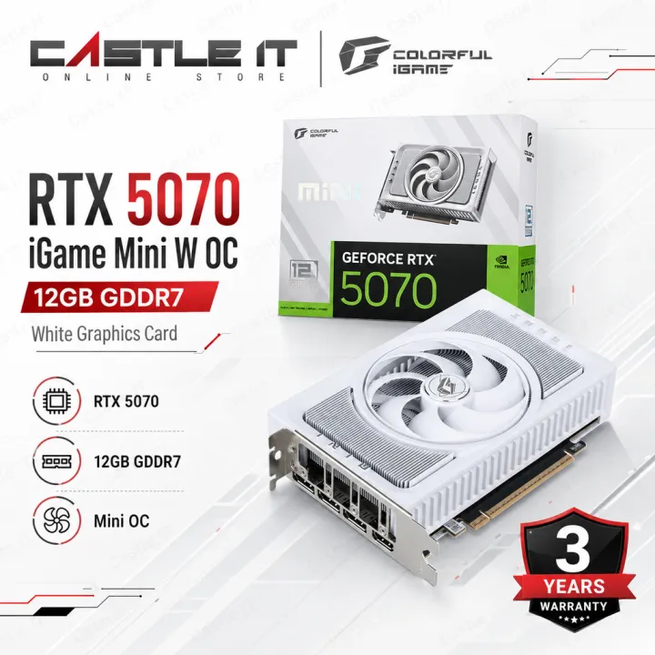 COLORFUL iGame GeForce RTX 5070 Mini W OC 12GB-V White GDDR7 Graphics Card