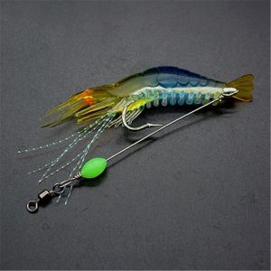 5PCS Soft Shrimp Bait Artificial Worm Baits Luminous Sea Fishing Lure Fishing Silicone Fake Shrimp Bait Tackles