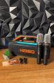 Loa Kimiso KMS-809 PRO Kèm 2 Mic, Đèn Led 7 Màu, Âm Thanh 3D Sống Động, Bass Khỏe, Pin Dài Lâu. 