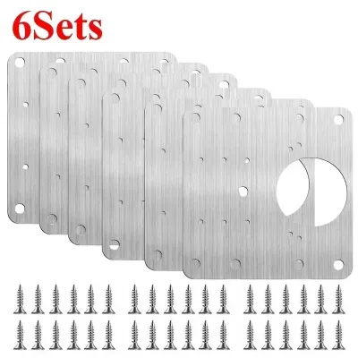 【🔥Low Price】8-hole Stainless Hinge Repair Plate Cabinet Furniture Drawer Table Repair Mounting Plate with Holes Flat Fixing Brace Brackets