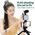 Micro thu âm livestream, Gậy livestream tiktok có đèn, Giá đỡ điện thoại, Tripod 3 chân có remote, 36 bóng đèn Led 3 chế độ sáng, thu lọc tạp âm tốt. 