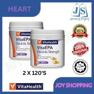 VitaHealth VitaEPA Double Strength 120S [ EXP DATE : 17/6/2026 ] [ OMEGA 3 600MG FOR HEART AND BRAIN ]