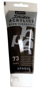 สีอะคริลิค เกรดสตูดิโอ PEBEO 100ml สีดำไอวอรี่ IVORY BLACK HUE Acrylic Studio High Viscose 100ML IVORY BLACK HUE P831073 831073