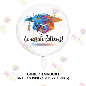 [PANDA] 18 Inch Printed Graduation & Grad & Congratulation Convo Foil Balloon Foil Belon For Convo Belon Bouquet Balloon