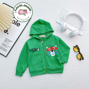 Áo Khoác Trẻ Em Cotton Da Cá NATUCO Có Mũ Áo Thu Đông chống Nắng Thoáng Khí Mềm Mại AK-003