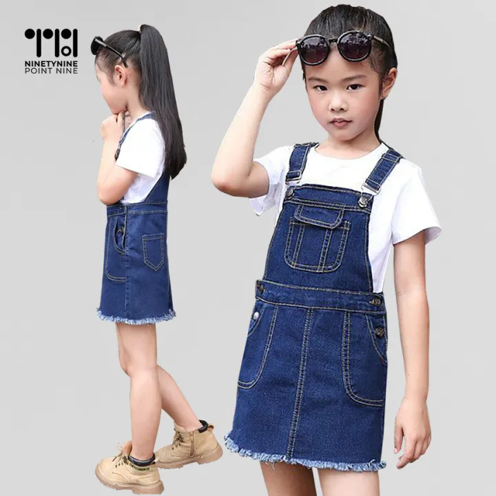 Girl Kids Fashion Denim Jumper Skirt for Girls [157/156/136] Lazada  PH