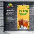 Cetak Spanduk Banner ES Teh Model Kuning Madu. 
