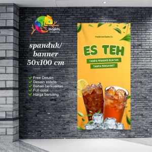 Cetak Spanduk Banner ES Teh Model Kuning Madu