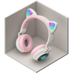 2025 ชุดหูฟังไร้สายสำหรับสาวเกาหลีหูฟังบลูทูธหูแมวสาวน่ารักพร้อมชุดหูฟังสำหรับเล่นเกม