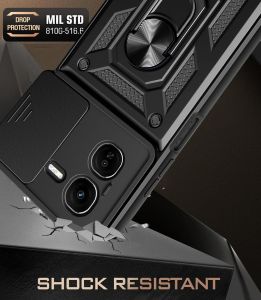 JAZZ CASE iQOO Z9 / iQOO Z9X News Ultra Hardcase RPG iRiNG-STANDING-SLIDE-Camera Hard Case Stand/Tahan Banting/Tahan Jatuh/Pelindung Camera/Slot Kamera/i-Ring Soft/Case Lens Protection Shockproof TPU Matte 4G 5G Plus Galaxy X iQ oo i QOO 00 0 VIVO