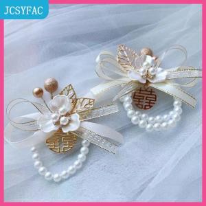 JCSYFAC Tinh Tế Nguồn Cung Cấp Đám Cưới Thời Trang Cô Dâu Ngọc Trai Cỏ Ba Lá Cổ Tay Hoa Thanh Lịch Phù Dâu Dây Đeo Cổ Tay Đồ Trang Sức Phụ Kiện Quà Tặng