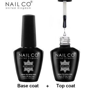 NAILCO 15ml Top Coat And Base Coat Art Design Gel Nail Polish UV LED Soak Off Gel Nail Decoration Varnish Nail