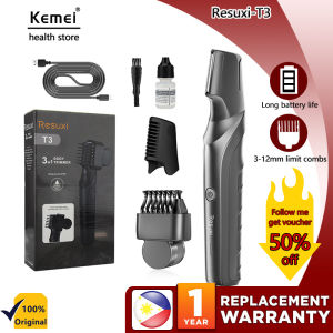 KEMEI 3 IN 1 Body Hair Trimmer Personal Groomer Groin Pubic Hair Trimmer Electric Body Shaver Bikini Shaving Trimmer Clippers Resuxi T3