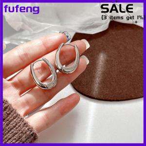 fufeng New Trendy Geometric Metal Hoop Earrings For Womens Fashionable Jewelry Accessories Delicate Earrings For Party