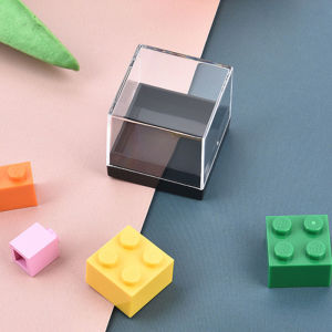 Christmas gift 【AYLMER】 1Pc Storage Boxes Lids Display Clear Container Specimen Mini Square Cube Acrylic Case Rough Mineral Standard