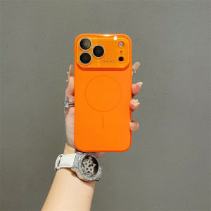 Glass Large Window Liquid Silicone Phone Case For iPhone 17 Air 16 15 14 13 Pro Max For Magsafe Official Soft Protector Cover