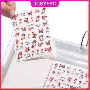 JCSYFAC 17 Trang Nail Stickers Lưu Trữ Cuốn Sách Decals Organizer Chủ Hiển Thị Làm Móng Tay Móng Tay Công Cụ Nhựa Trong Suốt Phim Móng Tay Nghệ Thuật