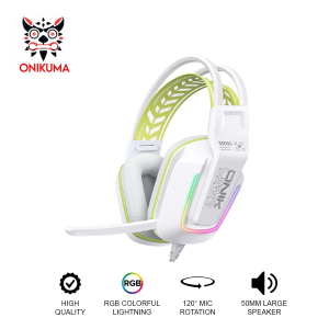 Onikuma X13 RGB Colorful Lighting USB Wired Gaming Headset Noise Canceling Microphone Surround Sound