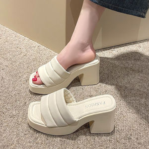 Xishop ใหม่แกะกล่อง รองเท้าส้นตึกแฟชั่นสีพื้นสำหรับผู้หญิง ทรงสวย ใส่แล้วคือมงลง ไม่หนัก แมทช์ง่าย สายแฟชั่นไม่ควรพลาดนะ คือดีม๊ากก