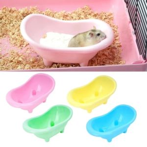 FUYEKN Mini Hamster Bathtub Hamster Bath Basin Plastic Guinea Bathroom Pet Accessories Solid Color Hamster Bathing Sand Room For Hamsters Mouse Squirrels