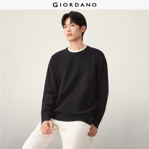 Giordano Men Solid color crewneck sweater Free Shipping 18056009