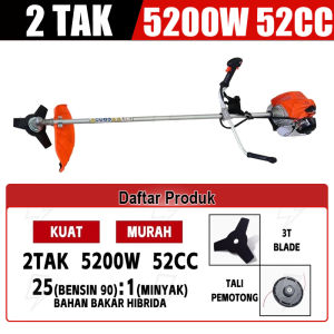 REAIM Mesin Potong Rumput Gendong 5200W 52CC - Pemotong Rumput Arit 2-Tak & 4-Tak Cocok untuk Rumput Liar & Kebun
