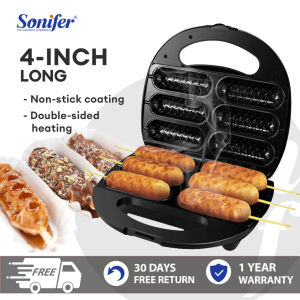 Sonifer gourmet Sandwich Maker bread toaster breakfast machine w/ Non-Stick Coated Plates Opens 90°