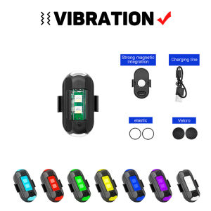 7 màu xe máy Đèn nhấp nháy có thể sạc lại đèn cảnh báo LED nhấp nháy blinker ánh sáng phụ trợ Multimode Đèn Xe Máy