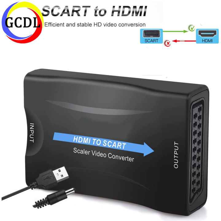 1080P SCART to HDMI Converter for Connecting Set-Top Box, DVD