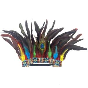 Carnivals Party Accessories Hairband for MardiGras Festival Props Feather Headband Adult Role Play Indian Chief Hairband
